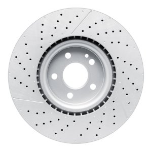 Mercedes-Benz CLA45 AMG Brake Rotor (1) - Front - R1 Concepts - GEOSPEC Coated Rotor - Drilled & Slotted - `14-`19